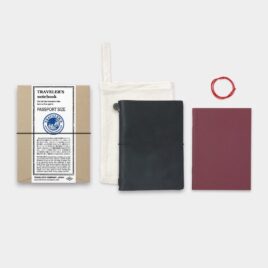Traveler’s Factory Traveler’s Notebook Passport Size Black Leather Covered JAPAN