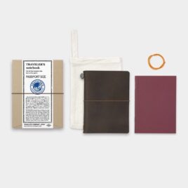 Traveler’s Factory Traveler’s Notebook Passport Size Brown Leather Covered JAPAN