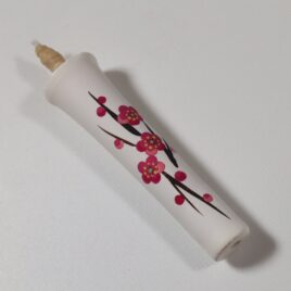 Japanese Handicraft Candle Hand Painted Plum Blossom from Kyoto Japan