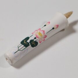 Japanese Handicraft Candle Hand Painted Lotus Flower from Kyoto Japan