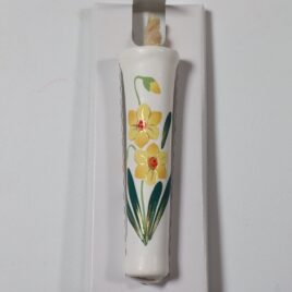 Japanese Handicraft Candle Hand Painted Narcissus Flower from Kyoto Japan