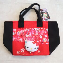 Hello Kitty Cute Kawaii Tote Bag Chirimen Crepe Cherry Bloosom Kyoto Japan