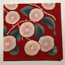 Japanese Furoshiki Camellia Red Yumeji Takehisa Wrapping Cloth Cotton 100%
