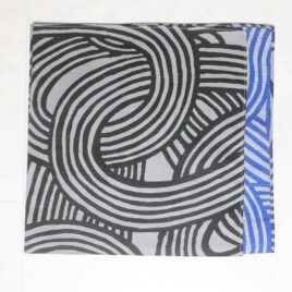 Japanese Furoshiki Double Side Wrapping Cloth Yui Knot Dark Gray and Blue Kyoto