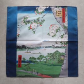 Japanese Furoshiki Wrapping Cloth Ukiyoe Edo Sumida River Hiroshige Utagawa