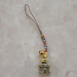 Kyoto Kinkakuji Temple Golden Pavilion Mini Strap with Beautiful Braid Bell