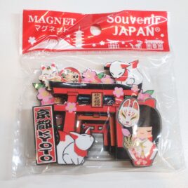Fushimi Inari Shrine Wooden Kitchen Magnet White Fox Torii Gate Miko Girl Kyoto