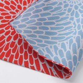 Japanese Furoshiki Chrysanthemum Double Side Wrapping Cloth Celadon and Red
