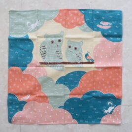 Japanese Furoshiki Wrapping Cloth Owl Organic Cotton 100% Pink 50cm 19.7inch