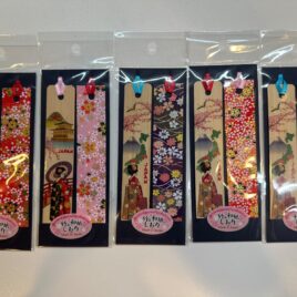 Bamboo and Japanese Paper Bookmark Maiko Yuzen Dyeing Pattern Kyoto Japan