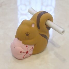 Kyoto Hirano Shrine Cute Squirrel Ornament with Omikuji Fortune-Telling Slip